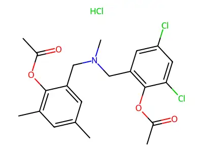 2-({[2-(acetyloxy)-3,5-dichlorobenzyl](methyl)amino}methyl)-4,6-dimethylphenyl acetate structure