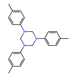 Hexahydro-1,3,5-tris(4-methylphenyl)-1,3,5-triazine structure