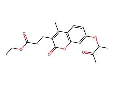 ethyl 3-[4-methyl-7-(1-methyl-2-oxopropoxy)-2-oxo-2H-chromen-3-yl]propanoate structure