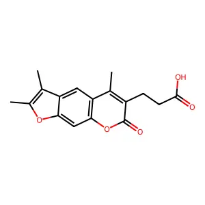 3-(2,3,5-trimethyl-7-oxo-7H-furo[3,2-g]chromen-6-yl)propanoic acid structure