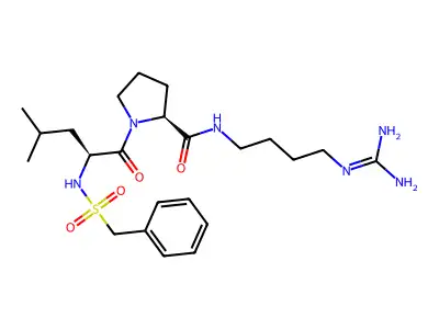 1-Guanidino-4-(N-phenylmethanesulfonyl-L-leucyl-L-prolylamino)butane structure