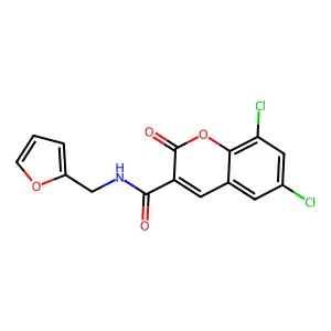 6,8-dichloro-N-(furan-2-ylmethyl)-2-oxo-2H-chromene-3-carboxamide structure