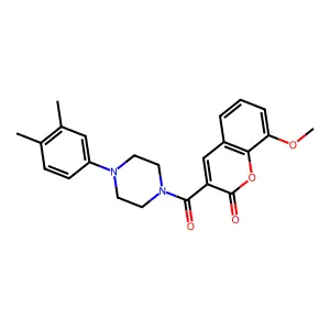 3-[4-(3,4-dimethylphenyl)piperazine-1-carbonyl]-8-methoxy-2H-chromen-2-one structure