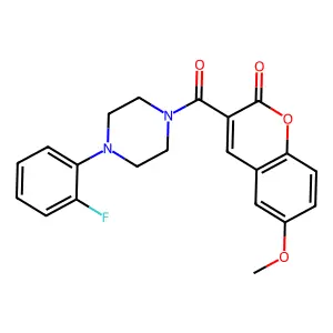 3-[4-(2-fluorophenyl)piperazine-1-carbonyl]-6-methoxy-2H-chromen-2-one structure