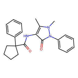 N-(1,5-dimethyl-3-oxo-2-phenyl-2,3-dihydro-1H-pyrazol-4-yl)-1-phenylcyclopentane-1-carboxamide structure