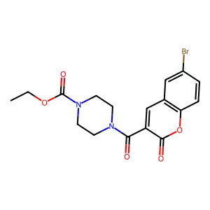 ethyl 4-(6-bromo-2-oxo-2H-chromene-3-carbonyl)piperazine-1-carboxylate structure