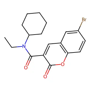 6-bromo-N-cyclohexyl-N-ethyl-2-oxo-2H-chromene-3-carboxamide structure