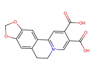 [1,3]Benzodioxolo[5,6-a]quinolizinium, 2,3-dicarboxy-6,7-dihydro- structure