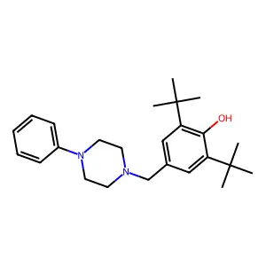 Phenol, 2,6-bis(1,1-dimethylethyl)-4-[(4-phenyl-1-piperazinyl)methyl]- structure