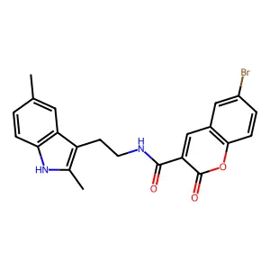 6-bromo-N-[2-(2,5-dimethyl-1H-indol-3-yl)ethyl]-2-oxochromene-3-carboxamide structure