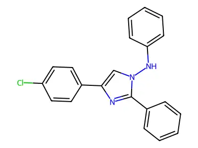 1H-Imidazol-1-amine, 4-(4-chlorophenyl)-N,2-diphenyl- structure
