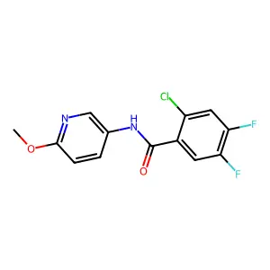 2-chloro-4,5-difluoro-N-(6-methoxypyridin-3-yl)benzamide structure