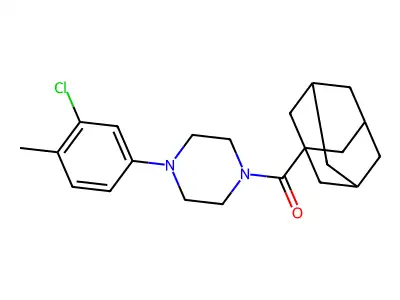Adamantanyl 4-(3-chloro-4-methylphenyl)piperazinyl ketone structure