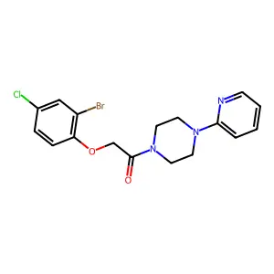 2-(2-Bromo-4-chlorophenoxy)-1-(4-pyridin-2-ylpiperazin-1-yl)ethanone structure
