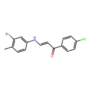 (E)-3-(3-bromo-4-methylanilino)-1-(4-chlorophenyl)prop-2-en-1-one structure