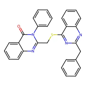 2-[(2-Benzylquinazolin-4-yl)sulfanylmethyl]-3-phenylquinazolin-4-one structure
