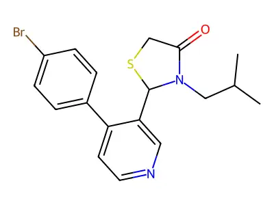 2-[4-(4-Bromophenyl)pyridin-3-yl]-3-(2-methylpropyl)-1,3-thiazolidin-4-one structure
