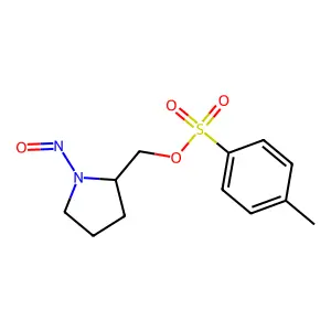 2-Pyrrolidinemethanol, 1-nitroso-, 4-methylbenzenesulfonate (ester) structure