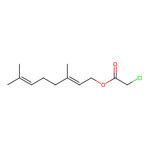 (E)-3,7-dimethylocta-2,6-dienyl 2-chloroacetate structure