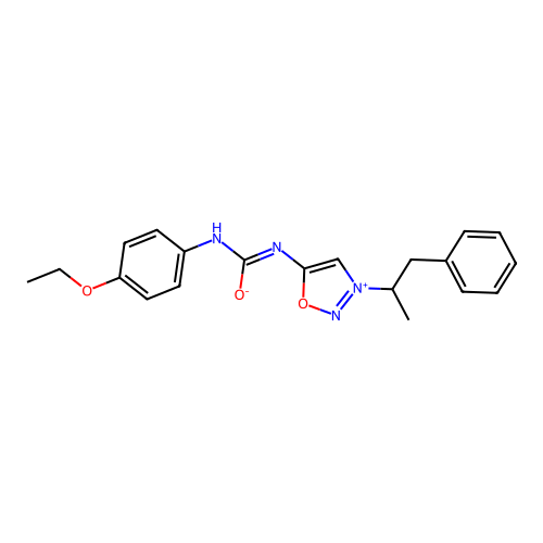 Sydnone imine, N-(((4-ethoxyphenyl)amino)carbonyl)-3-(1-methyl-2-phenylethyl)- structure