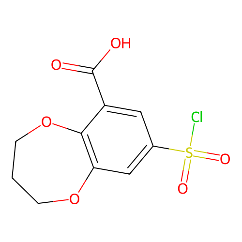 8-(Chlorosulphonyl)-3,4-dihydro-2H-benzo-1,5-dioxepin-6-carboxylicacid structure