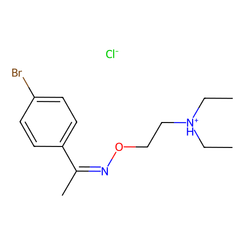 Acetophenone, 4'-bromo-, O-(2-(diethylamino)ethyl)oxime, monohydrochloride structure