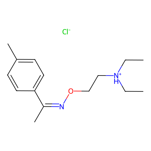 Acetophenone, 4'-methyl-, O-(2-(diethylamino)ethyl)oxime, monohydrochloride structure