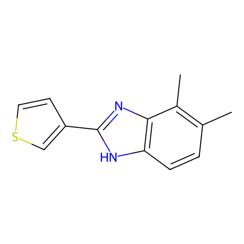4,5-dimethyl-2-thiophen-3-yl-1H-benzimidazole structure