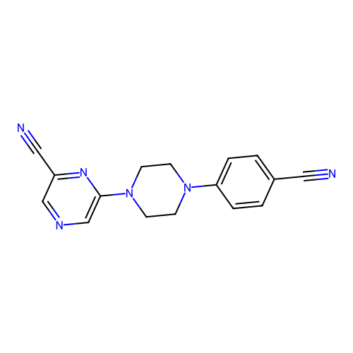 6-[4-(4-Cyanophenyl)-1-piperazinyl]-2-pyrazinecarbonitrile structure