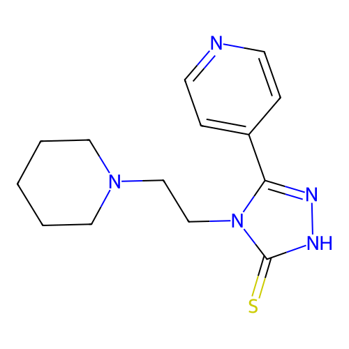 4-[2-(1-piperidinyl)ethyl]-5-(4-pyridinyl)-4H-1,2,4-triazole-3-thiol structure