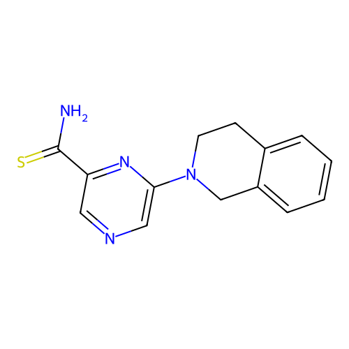 6-(3,4-dihydro-2(1H)-isoquinolinyl)-2-pyrazinecarbothioamide structure