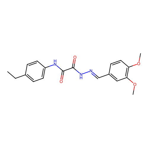 2-(2-(3,4-Dimethoxybenzylidene)hydrazino)-N-(4-ethylphenyl)-2-oxoacetamide structure