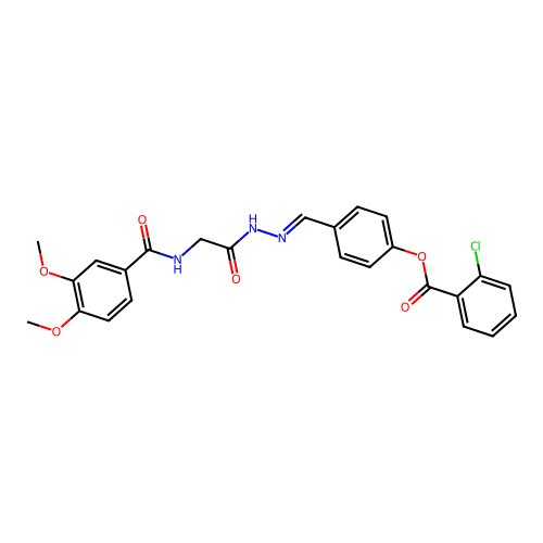 4-(2-(((3,4-Dimethoxybenzoyl)amino)acetyl)carbohydrazonoyl)phenyl 2-CL-benzoate structure
