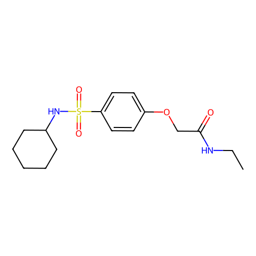 2-[4-(cyclohexylsulfamoyl)phenoxy]-N-ethylacetamide structure