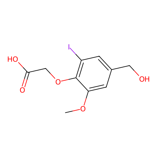 [4-(Hydroxymethyl)-2-iodo-6-methoxyphenoxy]acetic acid structure