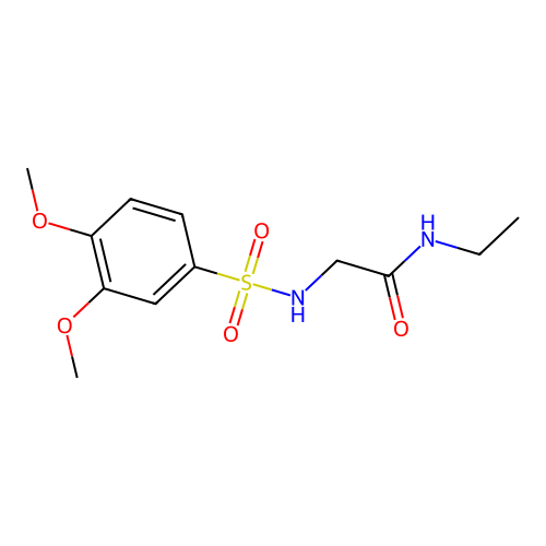 2-{[(3,4-dimethoxyphenyl)sulfonyl]amino}-N-ethylacetamide structure