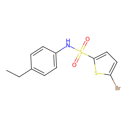 5-bromo-N-(4-ethylphenyl)thiophene-2-sulfonamide structure