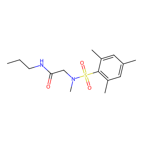 2-[(mesitylsulfonyl)(methyl)amino]-N-propylacetamide structure