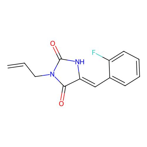 5-[(2-Fluorophenyl)methylidene]-3-prop-2-enylimidazolidine-2,4-dione structure