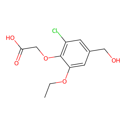 [2-Chloro-6-ethoxy-4-(hydroxymethyl)phenoxy]acetic acid structure