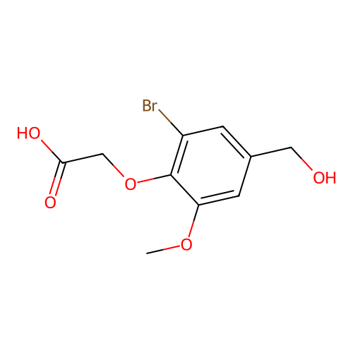 2-[2-Bromo-4-(hydroxymethyl)-6-methoxyphenoxy]acetic acid structure