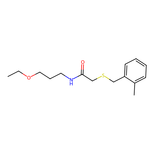 N-(3-ethoxypropyl)-2-[(2-methylbenzyl)sulfanyl]acetamide structure