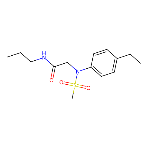 2-[4-ethyl(methylsulfonyl)anilino]-N-propylacetamide structure