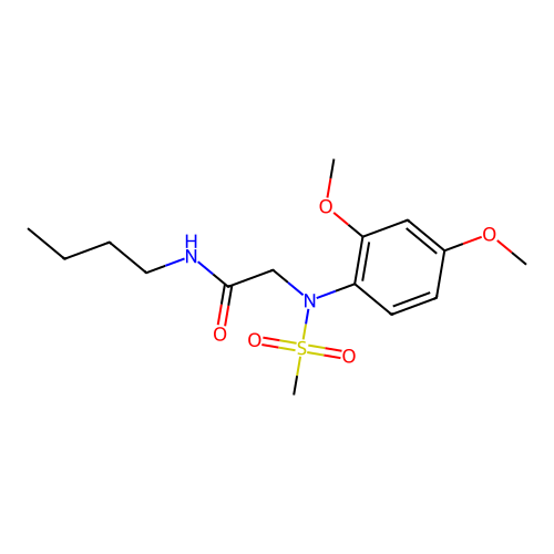 N-butyl-2-[2,4-dimethoxy(methylsulfonyl)anilino]acetamide structure