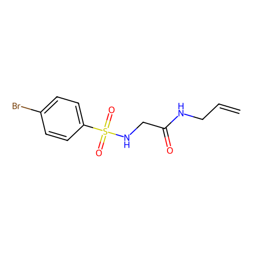 N-allyl-2-{[(4-bromophenyl)sulfonyl]amino}acetamide structure