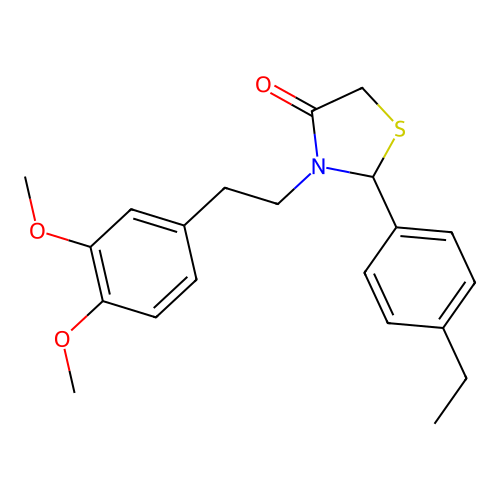 3-[2-(3,4-Dimethoxyphenyl)ethyl]-2-(4-ethylphenyl)-1,3-thiazolidin-4-one structure