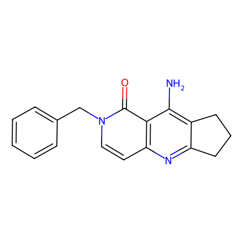 9-amino-2-benzyl-2,6,7,8-tetrahydro-1H-cyclopenta[b][1,6]naphthyridin-1-one structure
