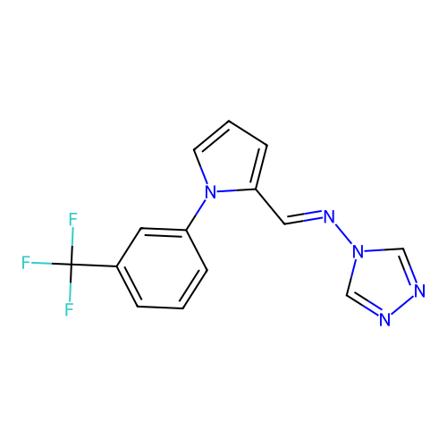 (E)-N-(1,2,4-triazol-4-yl)-1-[1-[3-(trifluoromethyl)phenyl]pyrrol-2-yl]methanimine structure
