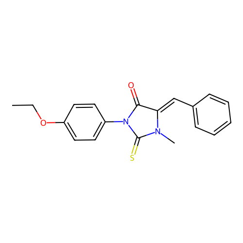 5-Benzylidene-3-(4-ethoxyphenyl)-1-methyl-2-thioxoimidazolidin-4-one structure