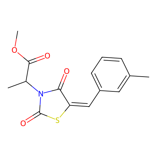 Methyl 2-[5-(3-methylbenzylidene)-2,4-dioxo-1,3-thiazolidin-3-yl]propanoate structure